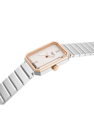 Women's Rectangular Silver Stainless Steel Watch 21.8mm