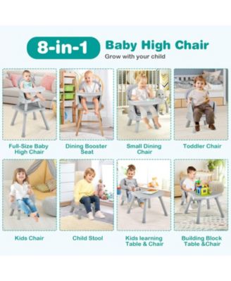 Baby 8-in-1 Convertible High Chair with Removable Tray