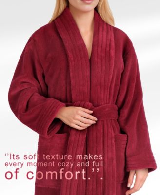 Unisex Luxury Hotel Spa Warm Shawl Collar Soft Plush Fleece Bath Robe