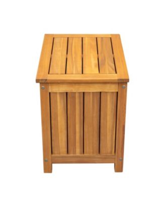 Outdoor Acacia Wood Storage Portside 30Gallons Wood Deck Box