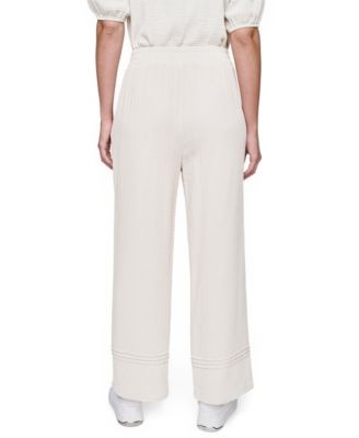 Petite Gauze Straight Leg Pull-On Pants