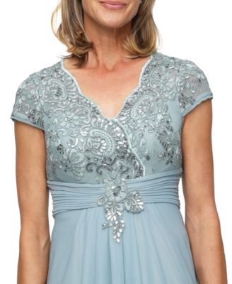 Women's Embellished Short-Sleeve Gown