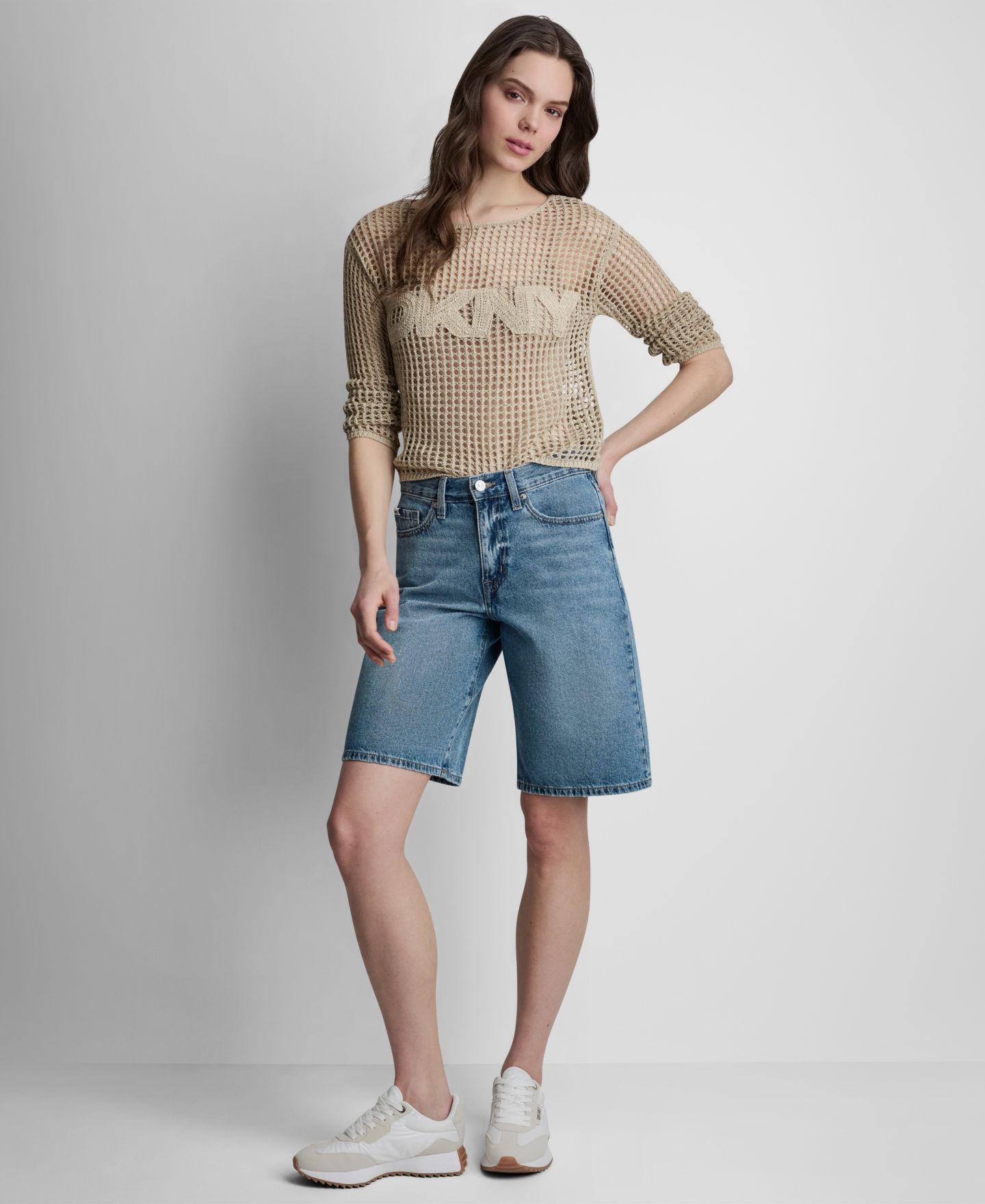 Женские шорты DKNY Jeans Mid-Rise Denim Bermuda, цвет: Oed - Crown Street — фото 2