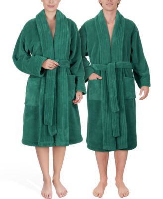 Unisex Luxury Hotel Spa Warm Shawl Collar Soft Plush Fleece Bath Robe