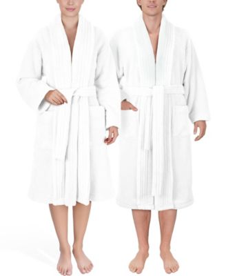 Unisex Luxury Hotel Spa Warm Shawl Collar Soft Plush Fleece Bath Robe
