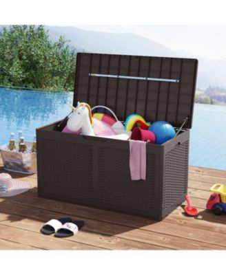 100 Gallon Resin Deck Box Outdoor Waterproof Storage Bench