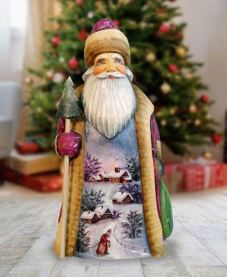 Woodcarved First Light Santa Figurine