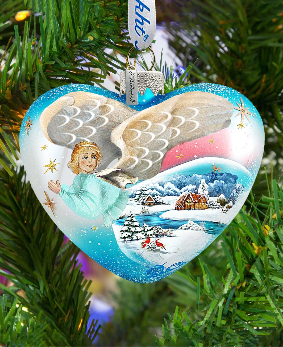 G.DeBrekht Angel Hart Glass Ornament