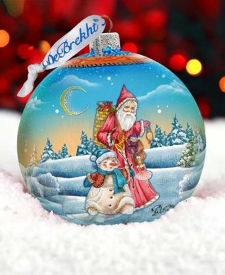 Limited Edition Oversized Winter Village Christmas Ball Glass Ornament
