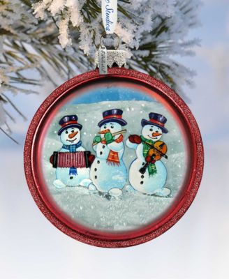 Snowmen C Ball Glass Ornament