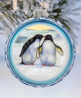 Penguins C Ball Glass Ornament