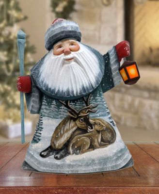 Woodcarved and Hand Painted Santa Moose Father Frost Santa Figurine