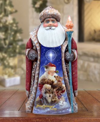 Woodcarved Hand Painted Santa Little Friends Figurine