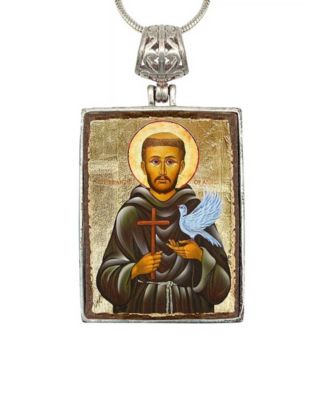 Saint Francis Religious Holiday Jewelry Necklace Monastery Icons