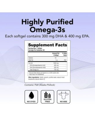 TherOmega Omega 3 Fish Oil Supplement, Supports Heart, Brain, Immune & Joint Health, 700 mg DHA & EPA, NSF Certified, 90 Softgels