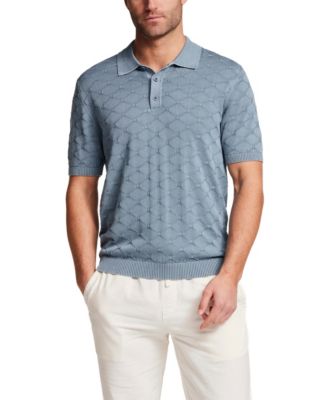 Men's Short-Sleeve Diamond Polo Sweater