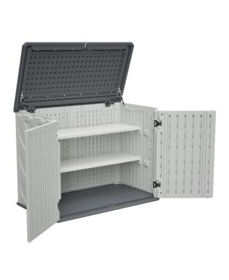 28 Cu. Ft. Lockable Outdoor Storage Cabinet Shed with Removable Shelf