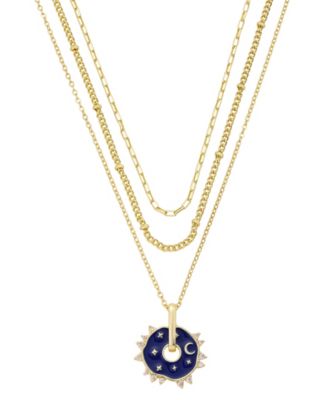 Cubic Zirconia Celestial Pendant Trio Necklace Set
