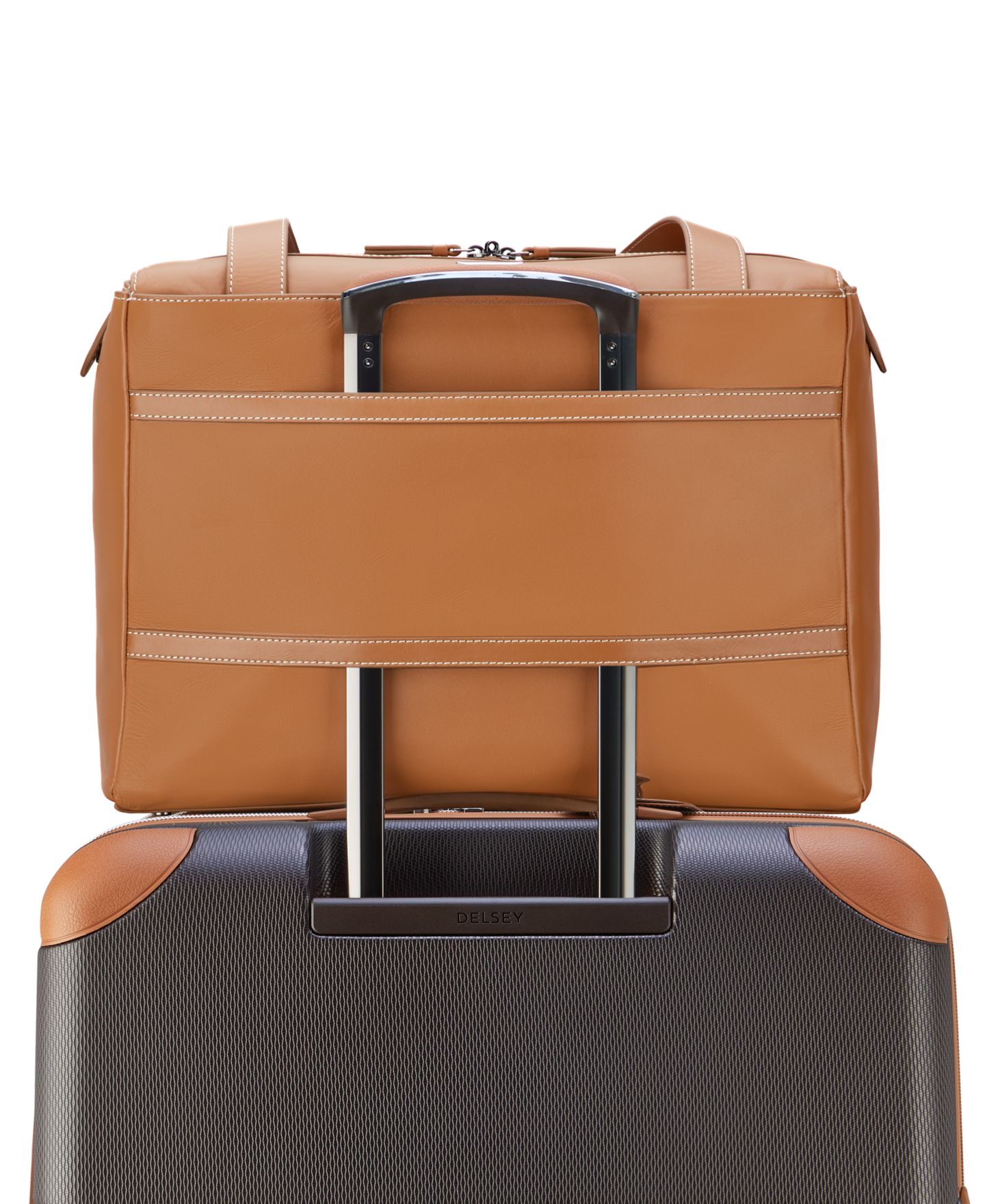 Сумка Delsey Paris Chatelet 16.25" Leather Tote, цвет: Коньячный — фото 8