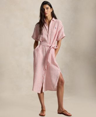 Women's Striped Short-Sleeve Shirtdress