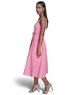 KARL LAGERFELD PARIS Women's 3D Floral Drop-Waist A-Line Midi