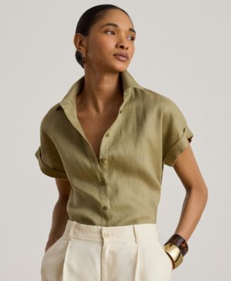 Women's Dolman-Sleeve Point Collar Shirt