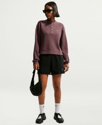 Women's Sportswear Chill Waffle Oversized Long-Sleeve Henley Top