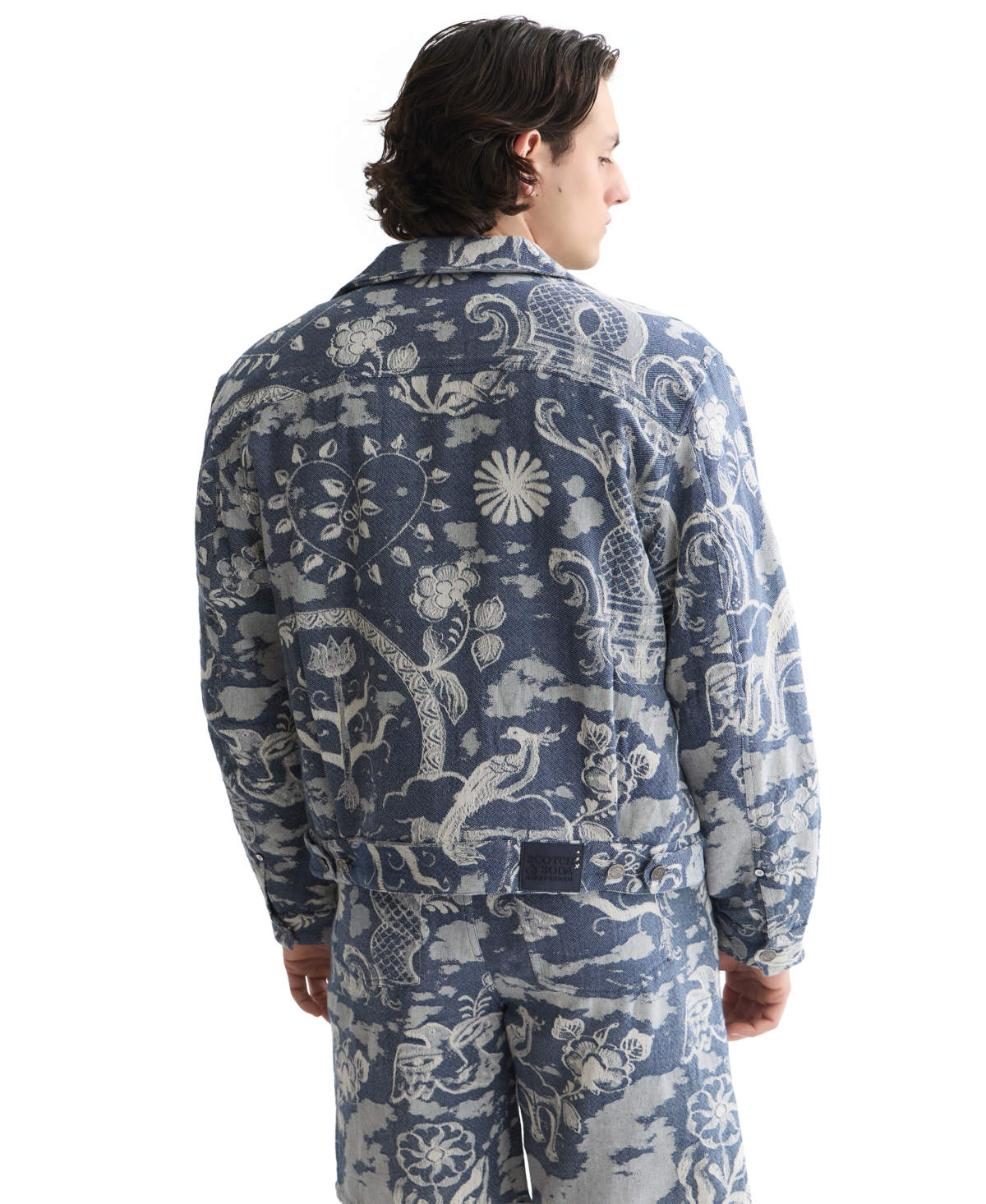 Scotch & Soda Men's Delfts Blauw Jacquard Trucker Jacket