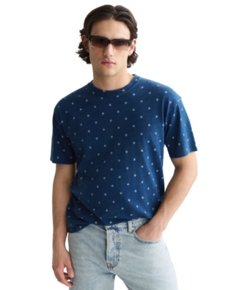 Мужская футболка SCOTCH & SODA Cotton Micro Printed, цвет: Потёртый индиго