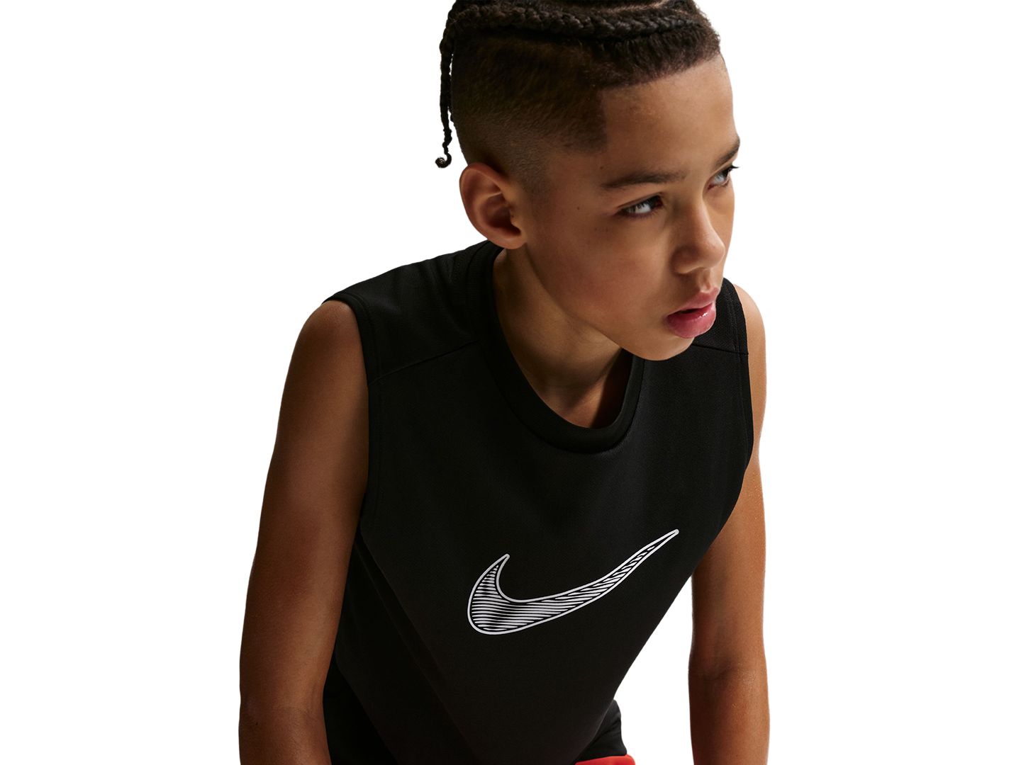 Топ Nike Dri-FIT Sleeveless Knit Tank Top для мальчиков, цвет: Чёрный — фото 3