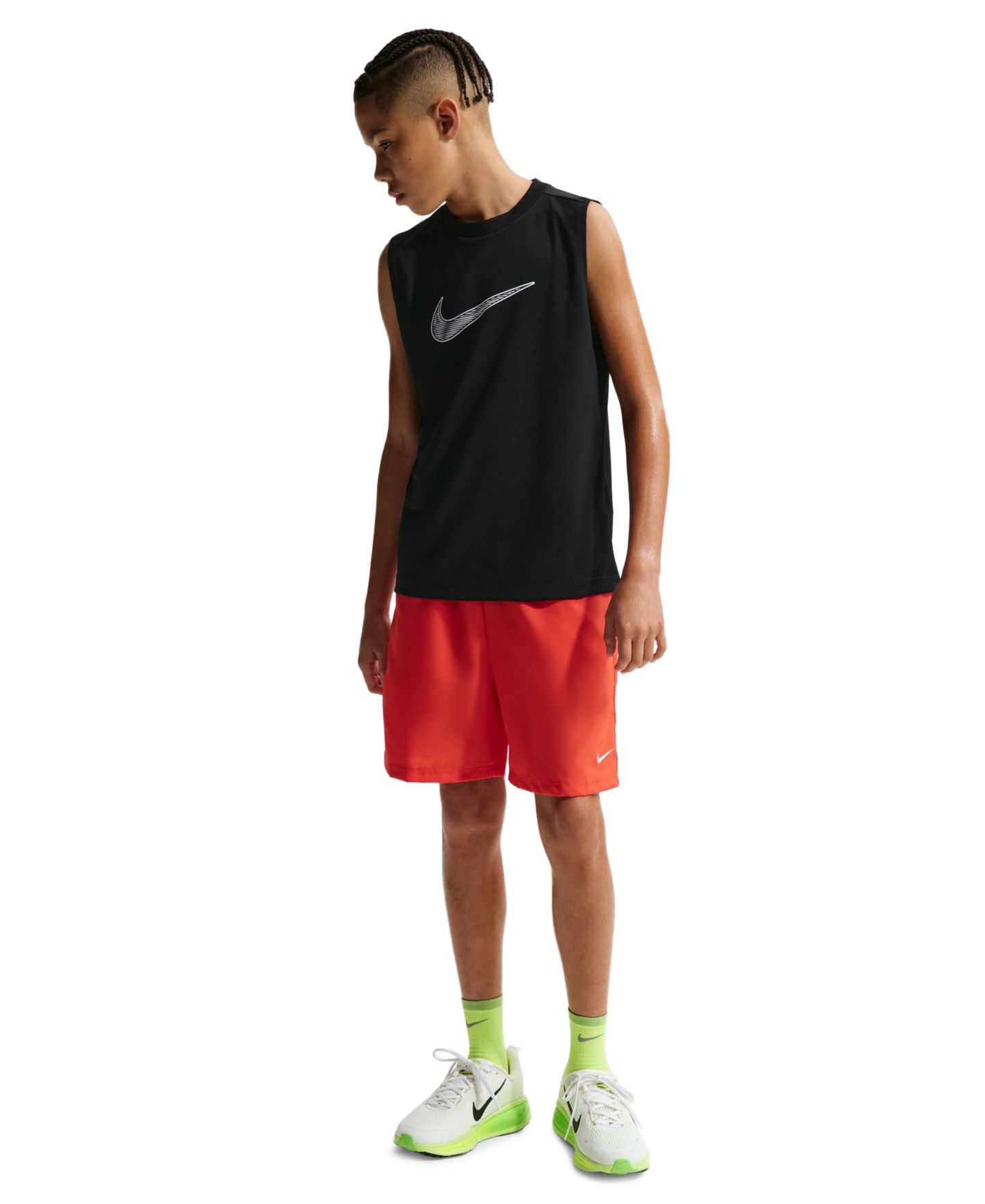 Топ Nike Dri-FIT Sleeveless Knit Tank Top для мальчиков, цвет: Чёрный — фото 1