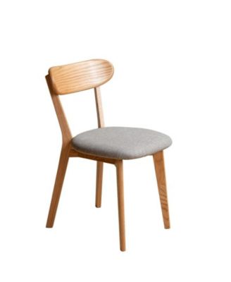 Solid Oak Wood Dining Chair Simple Wooden Side Chair for Dining and Living Room