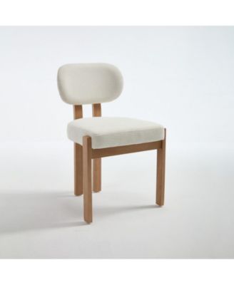 Wooden Dining Chairs Set of 2 with Upholstered Fabric Seat for Kitchen and Dining Room