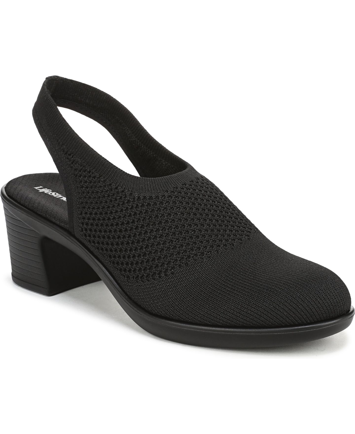 Женские туфли LifeStride Lexington Slingback Pumps, цвет: Чёрный вязаный — фото 1