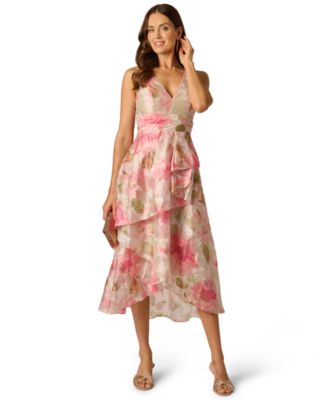 open lace back dress Garden Party Ready Floral Midi in Sky Blue main image 0
