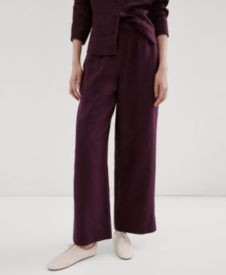 Women's Straight Linen-Blend Pants