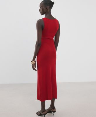 fitted lace wedding dress Red Sleeveless Cami Bodycon Maxi Dress by Wyshlist main image 0