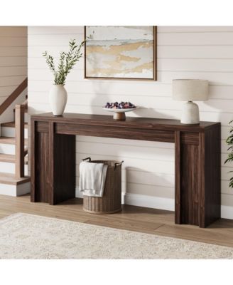 70" Long Rustic Farmhouse Console Table, Hallway Accent Table for Entryway and Living Room