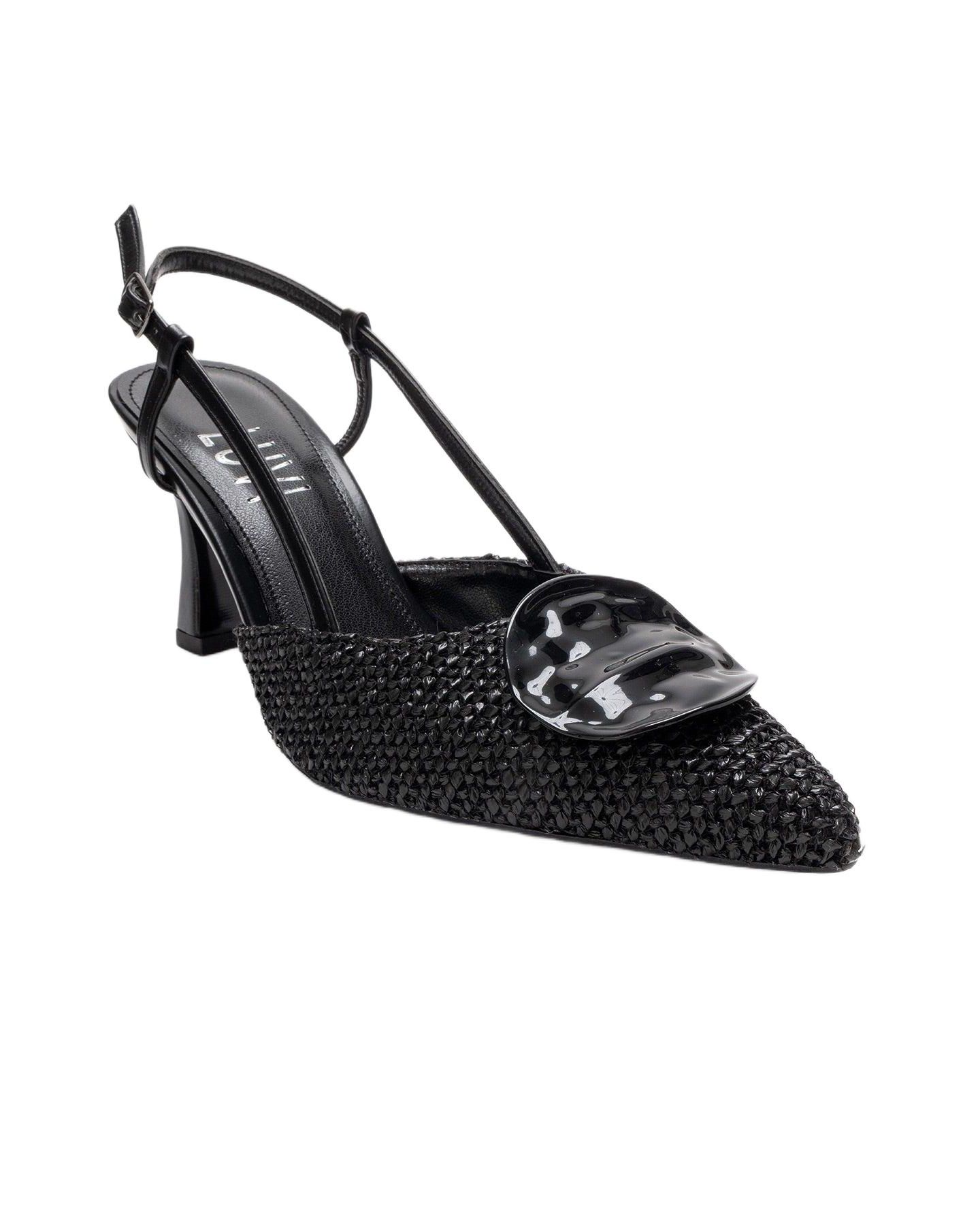 Женские туфли Prologue Shoes Women Levia Woven Pointed Toe Slingback, цвет: Чёрный — фото 1