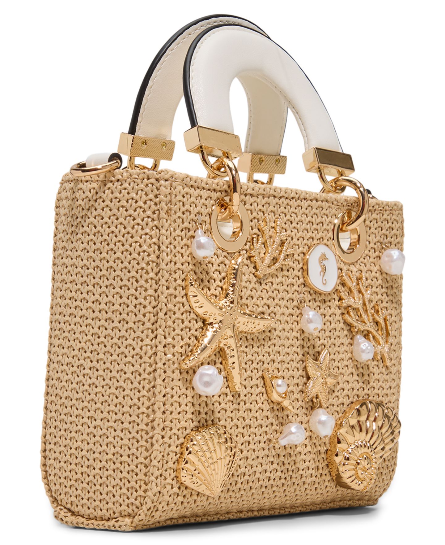 Женская сумка ALDO Seashellminiix Mini Satchel Handbag, цвет: Натуральный — фото 3