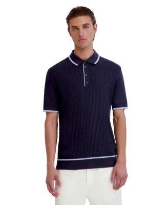 Men's Basket Weave Short-Sleeve Polo Shirt