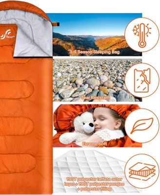 Sleeping Bag 3 Season Warm Cold Weather for Adults Kids Boys Girls with Compression Sack Lightweight Camping Essentials Backpacking Hiking