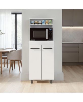 Taylor Kitchen Storage Cabinet with Microwave Shelf and Doors