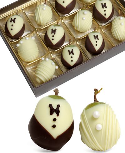 Golden Edibles® 12-Pc. Wedding Belgian Chocolate Covered Grapes