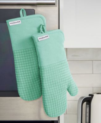 Gourmet Series Gridlines Oven Mitts Set, Pack of 2