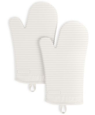 Ribbed Soft Silicone 2-Pc. Oven Mitt Set