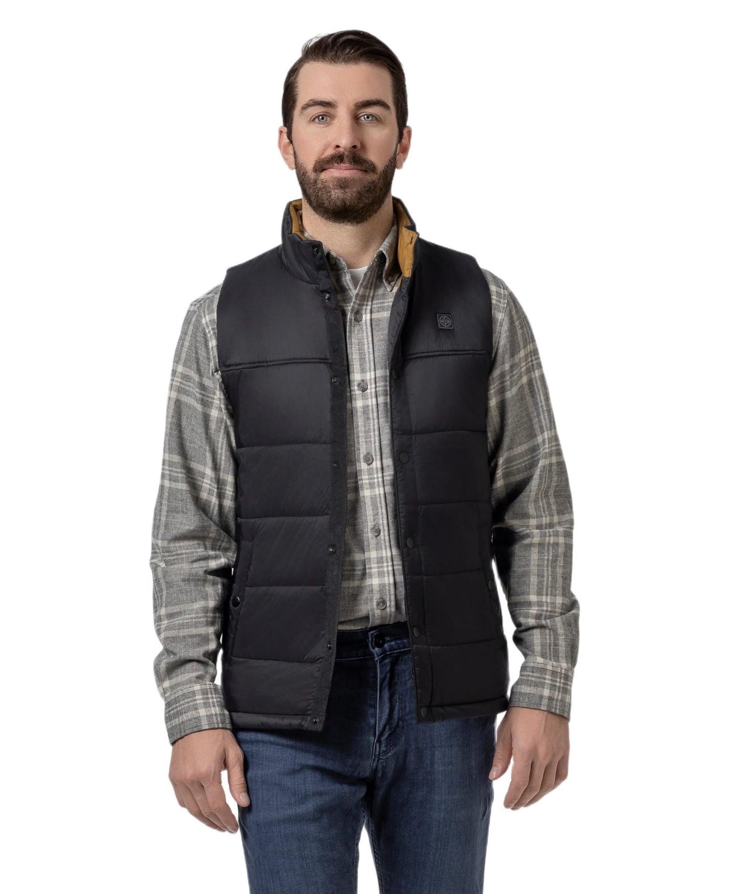 Мужской жилет ororo PuffLyte 3-Zone Heated Lightweight Vest, цвет: Чёрный — фото 3