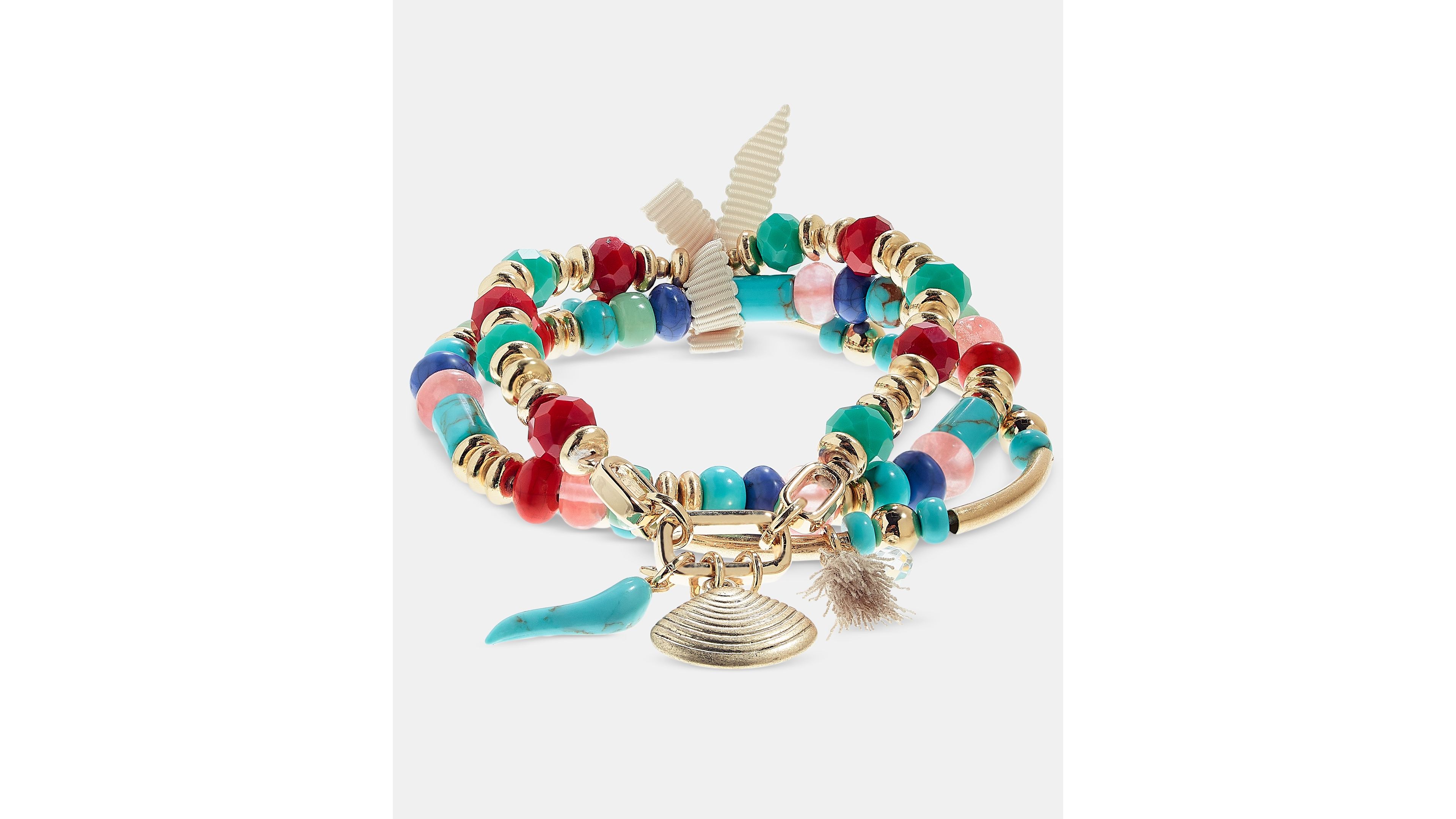 lonna & lilly Beaded Charm Stretch Bracelets, 3-Piece Set