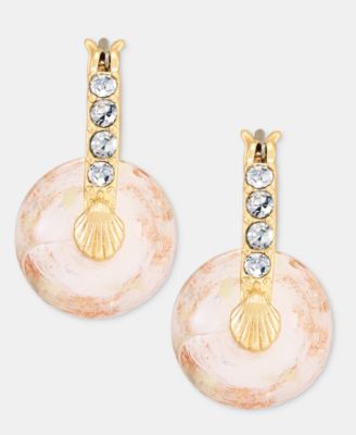 Murano Glass Charm Pav&eacute; Hoop Earrings