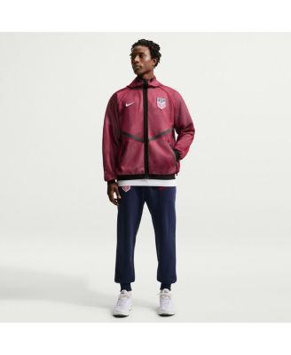 Men's Red USMNT 2026 Anthem Mesh&nbsp;Dri-FIT Full-Zip Hooded Jacket